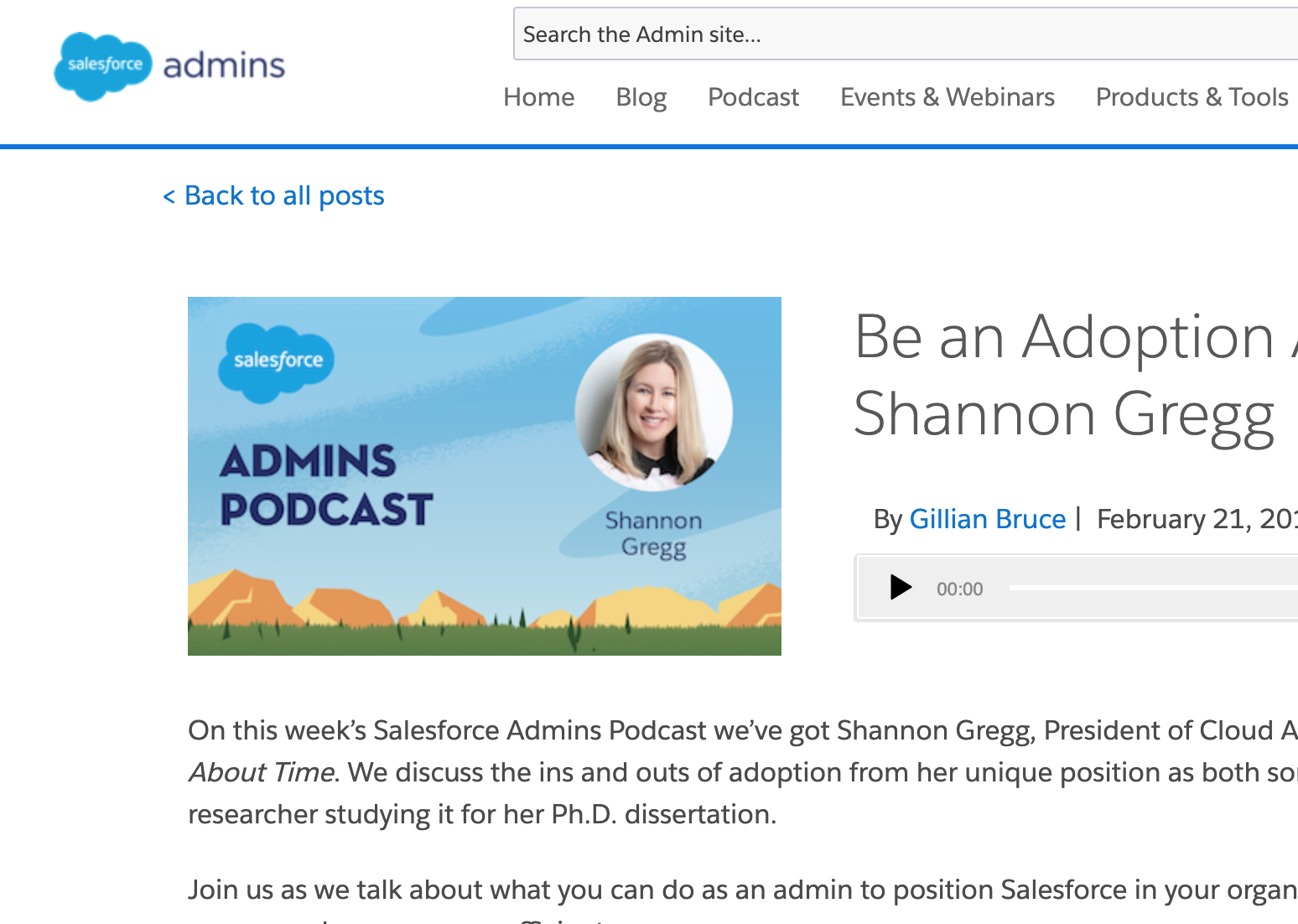 Recent Press:  Shannon J. Gregg featured on Salesforce Podcast