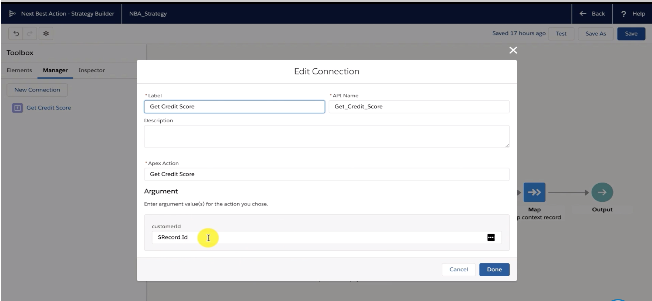 Edit Connection - NBA Strategy Builder